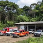 Viaturas do Corpo de Bombeiros em base operacional em Rondônia