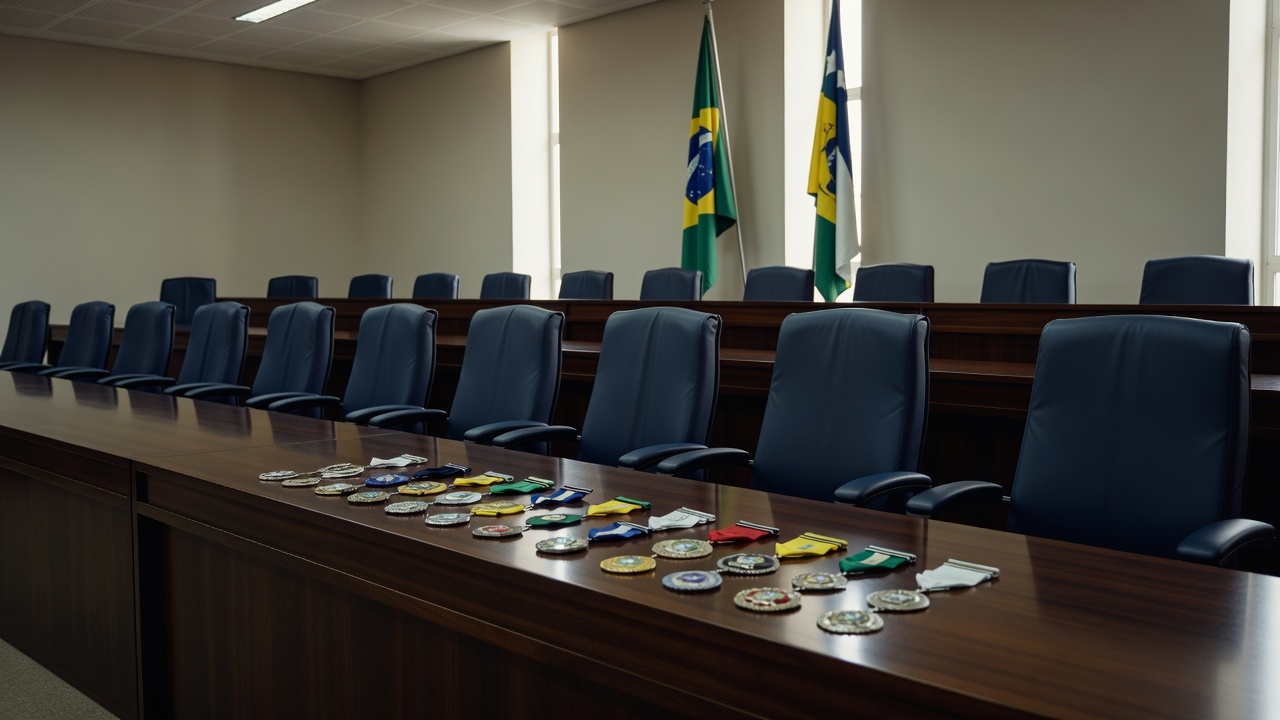 Policiais civis aposentados com suas homenagens (Foto: Thyago Lorentz | Secom ALE/RO)