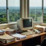 Escritório do Procon Rondônia com documentos para registro de reclamações