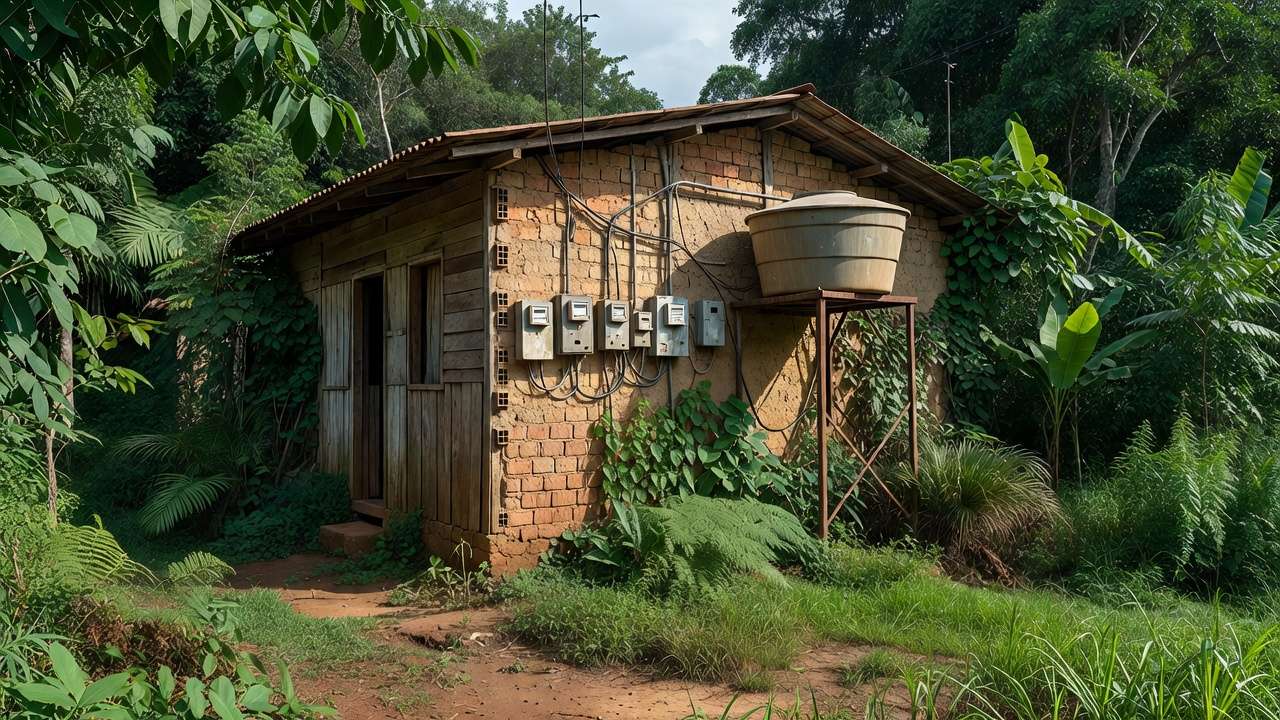 Residência em Rondônia com medidores de energia e água