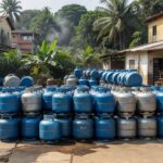 Botijões de gás GLP em depósito em Porto Velho durante fiscalização da ANP