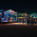Palco iluminado na ExpoJipa durante show sertanejo