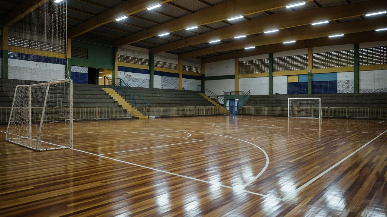 Quadra de futsal para quartas de final do Estadual 2026