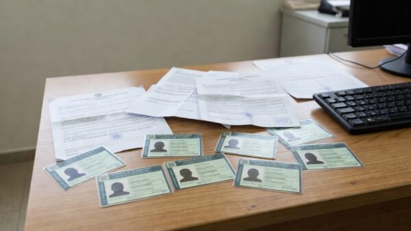 Carteiras de identidade e computador em investigação da Polícia Civil sobre venda ilegal de senhas em Rondônia