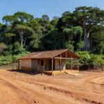 Vista de município em Rondônia com prédio público e vegetação amazônica