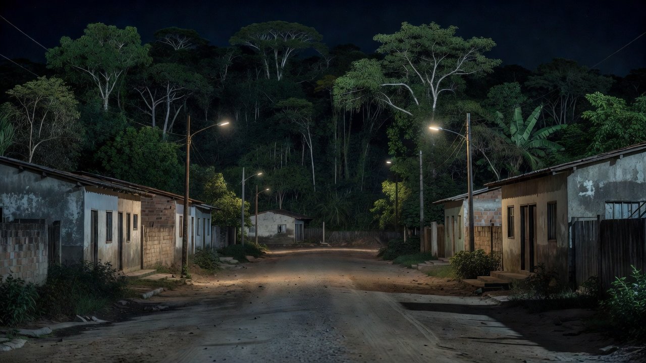 Rua deserta em Ji-Paraná durante investigação policial de homicídio