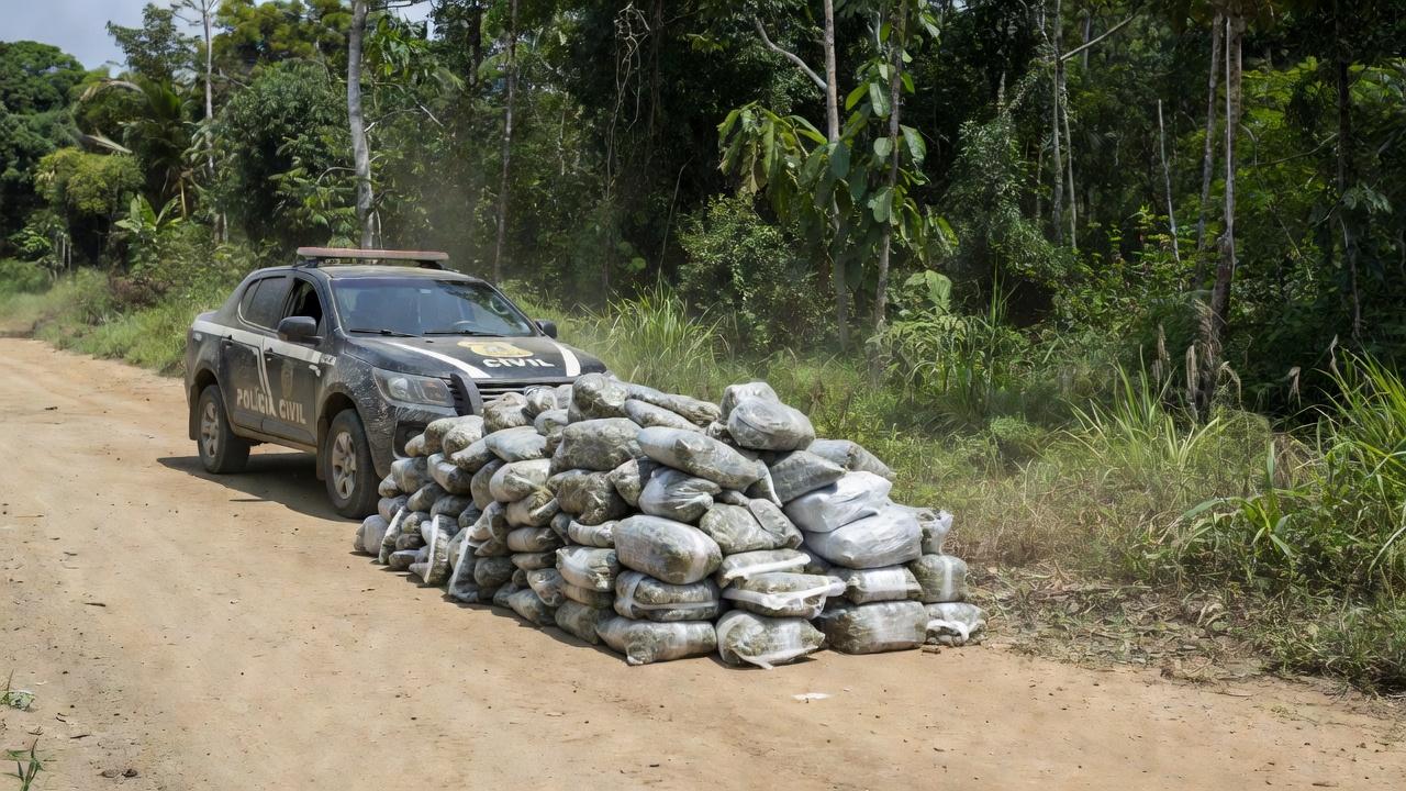 Apreensão de 125 kg de maconha pela Polícia Civil em Cacoal