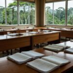 Sala de reuniões técnica no TCE-RO com documentos sobre contas do Estado de Rondônia