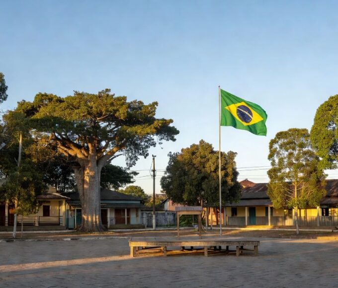 Praça pública em Vilhena, Rondônia, cenário de lançamento de pré-candidatura