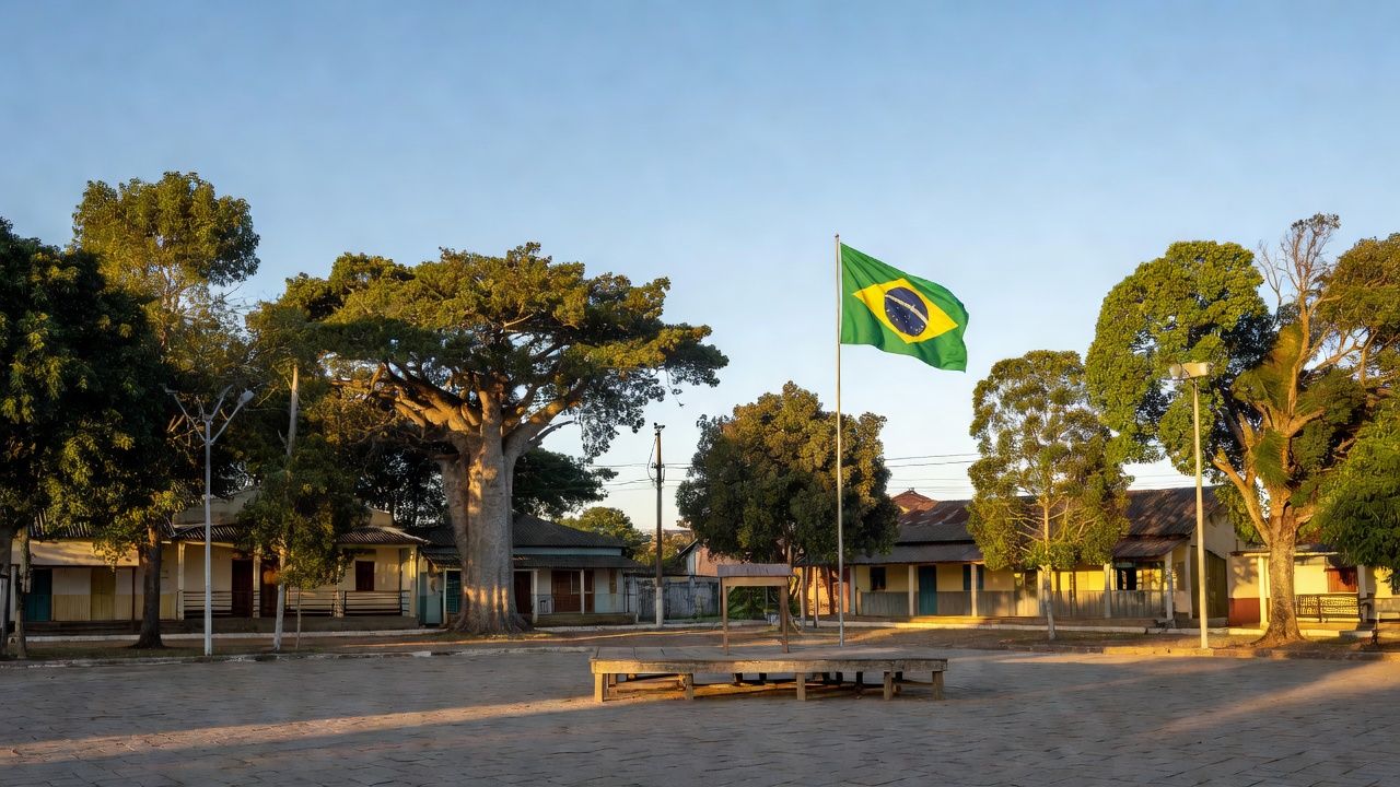 Praça pública em Vilhena, Rondônia, cenário de lançamento de pré-candidatura