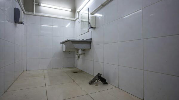 O caso será investigado pela Polícia Civil para apurar a origem da arma e as circunstâncias em que ela foi deixada no local