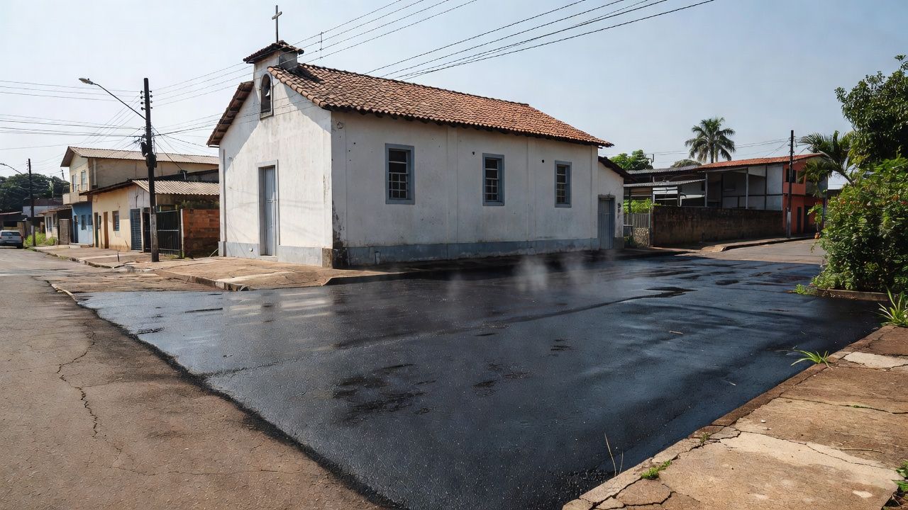 Igreja em Porto Velho com asfalto novo investigada por desvio de verbas do TCE-RO
