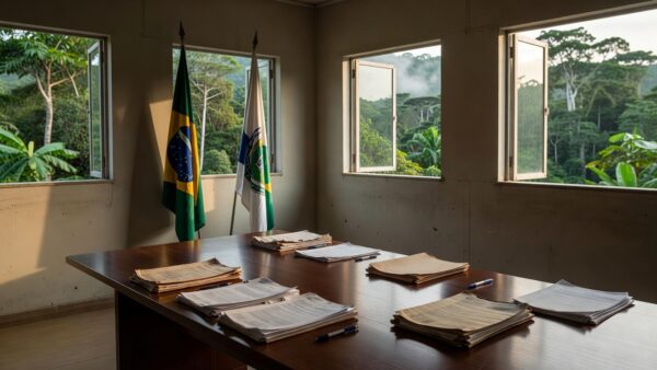 Sala de reuniões na Prefeitura de Guajará-Mirim para comitê do Programa de Aquisição de Alimentos
