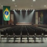 Salão de convenção política do PDT no Brasil