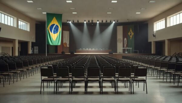 Salão de convenção política do PDT no Brasil