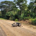 Acidente de motocicleta na RO-383 próximo a Santa Luzia d'Oeste, Rondônia