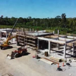 Obra da terceira fase da nova rodoviária em Espigão d’Oeste, Rondônia