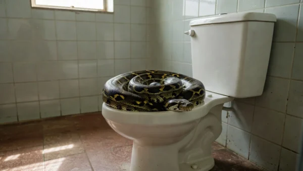 Sucuri dentro de vaso sanitário em escola de Porto Velho