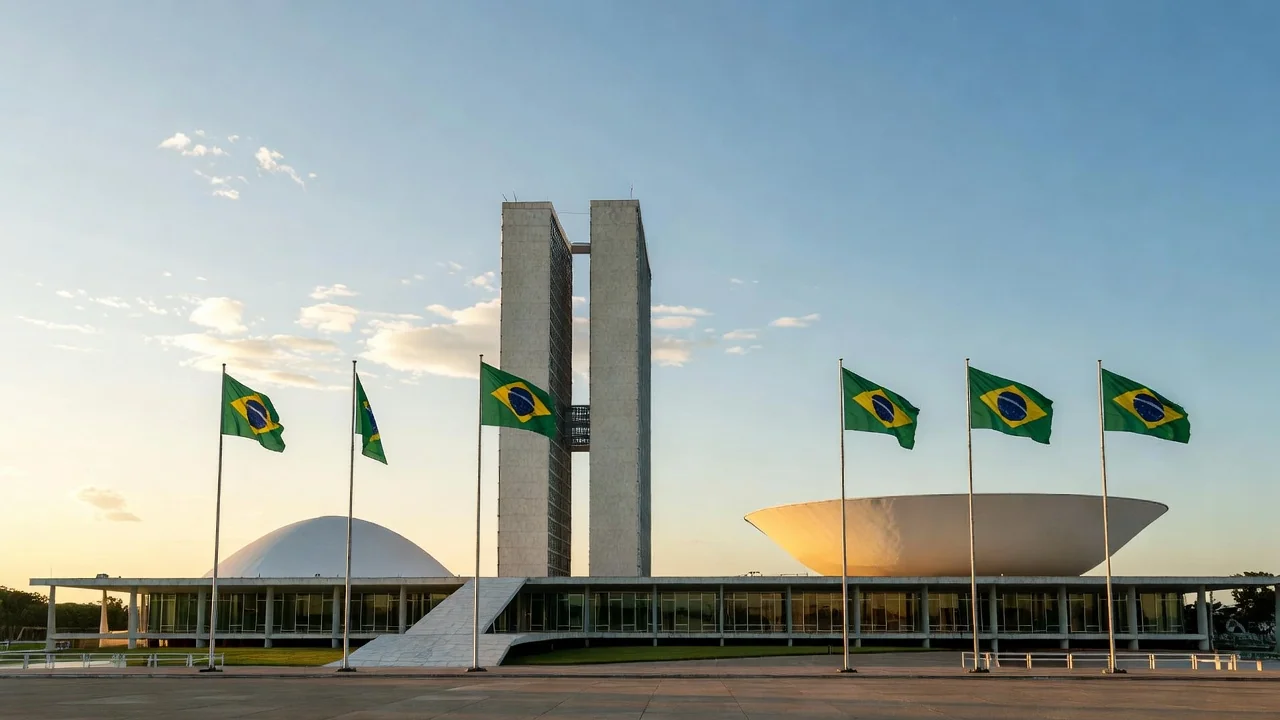 Palácio do Congresso Nacional em Brasília, símbolo do Senado Federal.