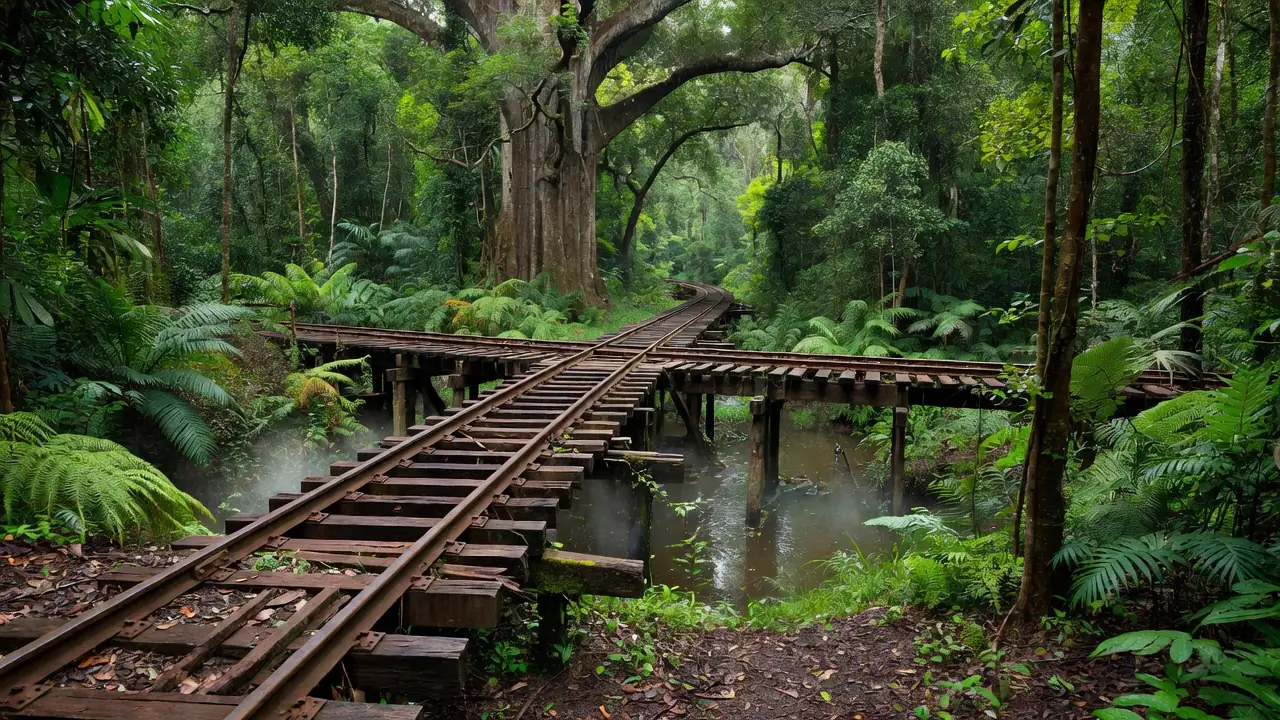 Trilhos da Estrada de Ferro Madeira-Mamoré em Porto Velho, candidata à UNESCO