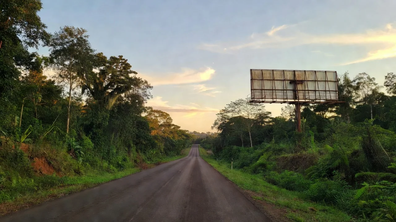 Outdoor instalado às margens da BR-364, em Ouro Preto do Oeste / Foto: Divulgação