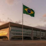 Fachada do STJ em Brasília sob luz do entardecer