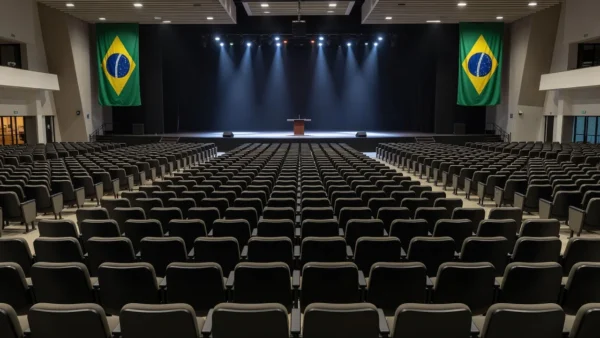 Auditório de convenção do Republicanos em Porto Velho para homologação ao Senado