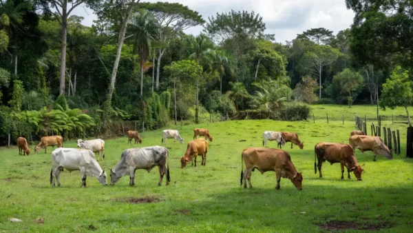 Animais em área rural de Jaru, Rondônia, sobre casos de raiva confirmados pela Idaron.