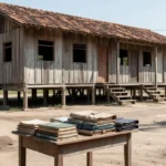 Fachada de escola pública em Porto Velho com elementos educacionais