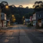 Rua vazia em Porto Velho, Rondônia, representando estatísticas de feminicídios