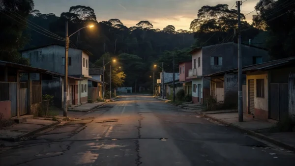 Rua vazia em Porto Velho, Rondônia, representando estatísticas de feminicídios