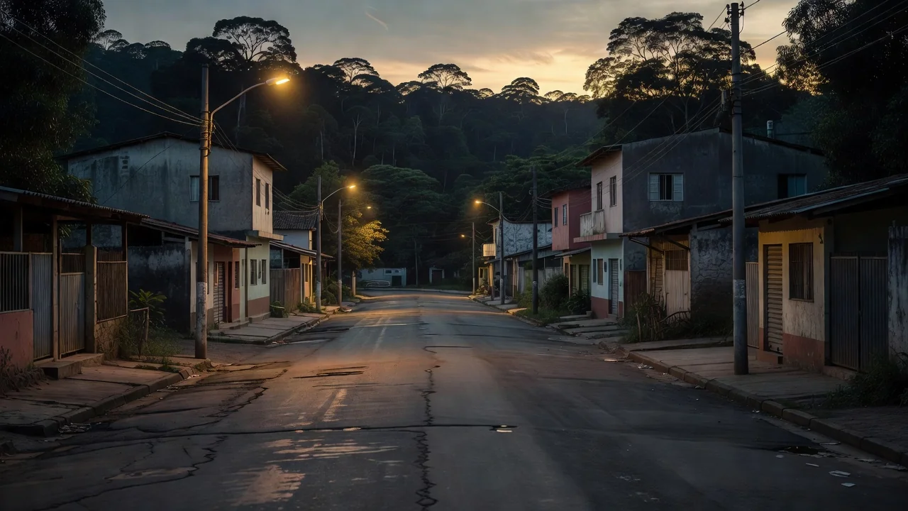 Rua vazia em Porto Velho, Rondônia, representando estatísticas de feminicídios