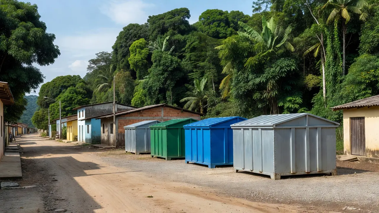 Centro de reciclagem com lixeiras para gestão de resíduos em Porto Velho