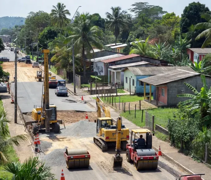 Sondagem para pavimentação na Rua Prof. Jerônimo em Porto Velho