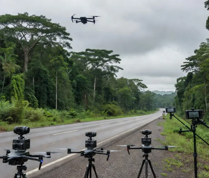 Drones e câmeras térmicas da PRF fiscalizando a BR-364 em Rondônia