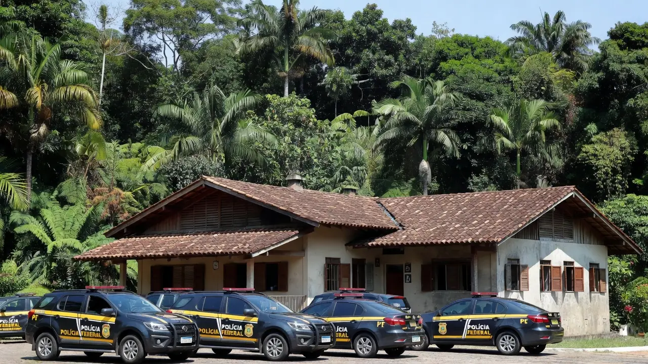 Viaturas da Polícia Federal em operação em Porto Velho