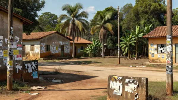 Adesivos de campanha em muros de município no Cone Sul de Rondônia