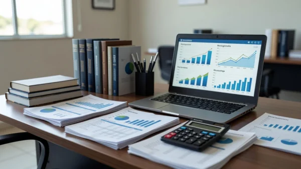 Mesa com materiais de curso gratuito de Gestão Financeira do Sebrae em Vilhena