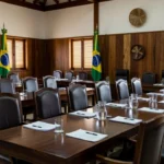 Sala de reuniões política em Porto Velho para candidatura ao governo de Rondônia