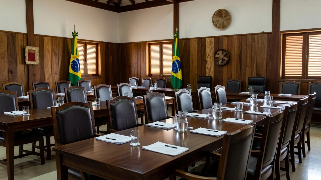 Sala de reuniões política em Porto Velho para candidatura ao governo de Rondônia