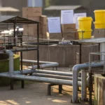 Estação de tratamento de água da CAERD em Rondônia com elementos de leilão e eleições