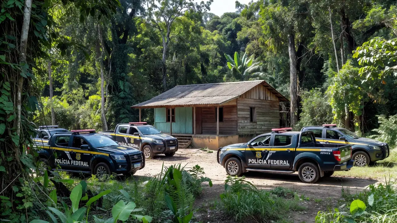 Viaturas da Polícia Federal em operação em Rondônia