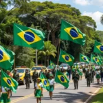 Desfile cívico de 7 de Setembro com escolas e forças de segurança em Jaru