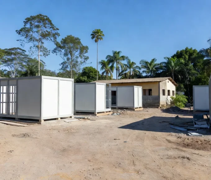 Salas modulares construídas em escolas municipais de Porto Velho