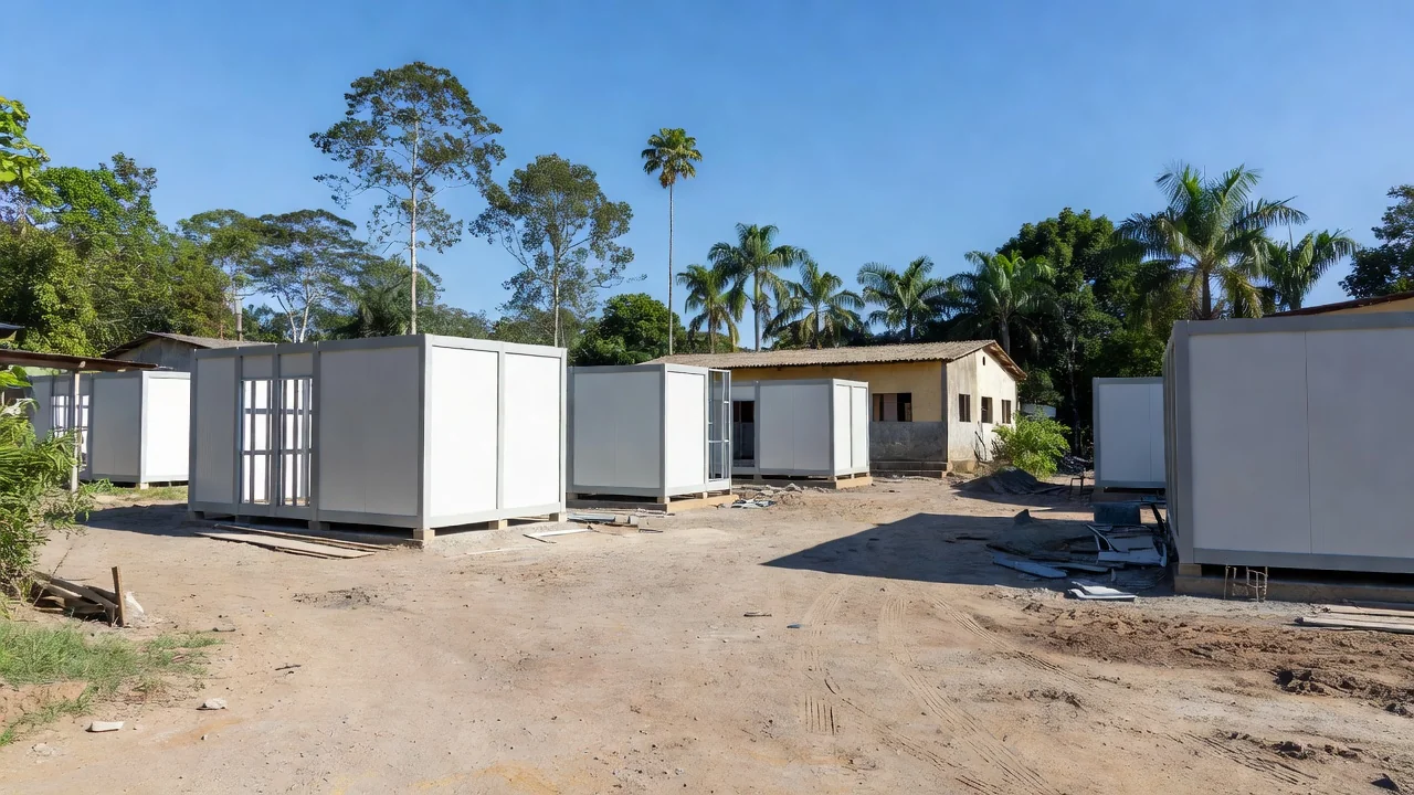 Salas modulares construídas em escolas municipais de Porto Velho