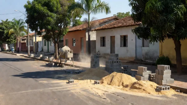 Construção de novas calçadas na Rua Minas Gerais em Espigão d'Oeste