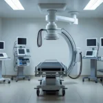 Sala de hemodinâmica vazia no Hospital de Base de Porto Velho