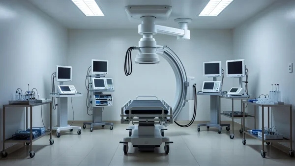 Sala de hemodinâmica vazia no Hospital de Base de Porto Velho