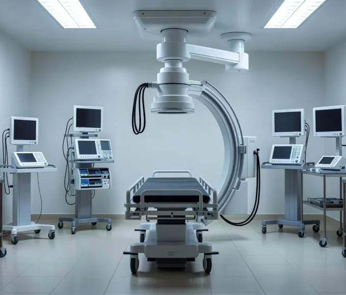 Sala de hemodinâmica vazia no Hospital de Base de Porto Velho