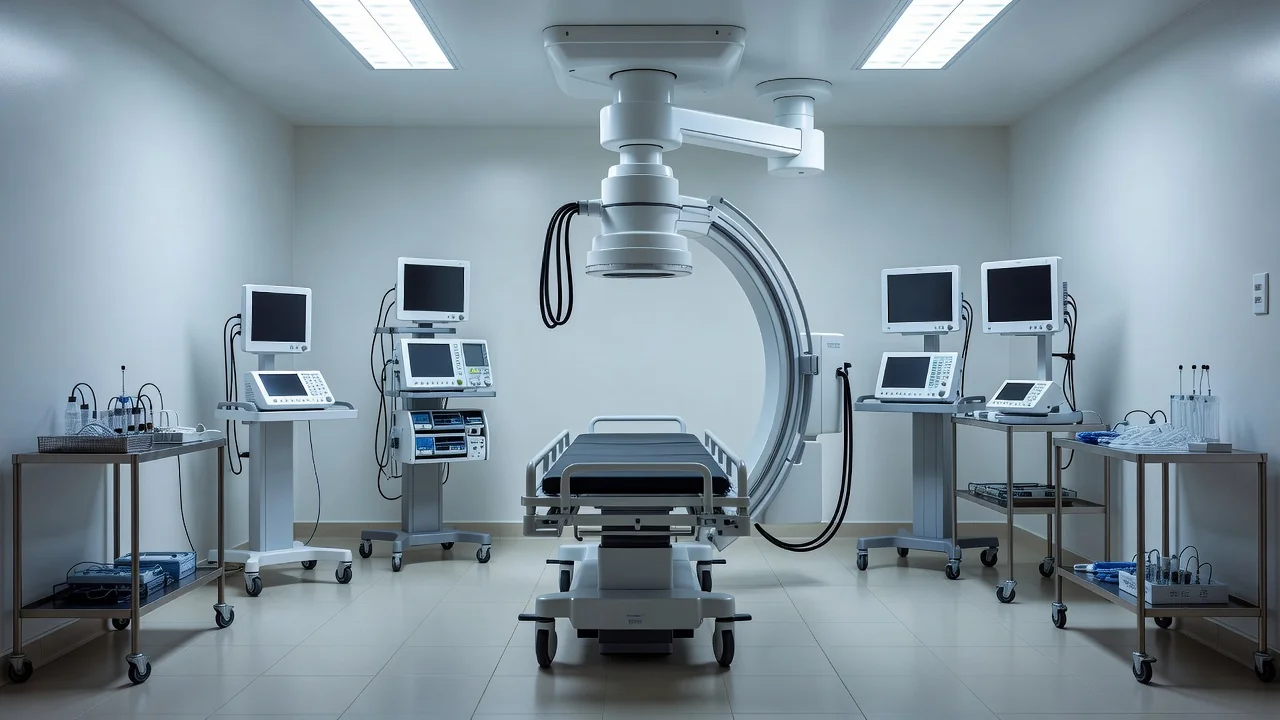 Sala de hemodinâmica vazia no Hospital de Base de Porto Velho
